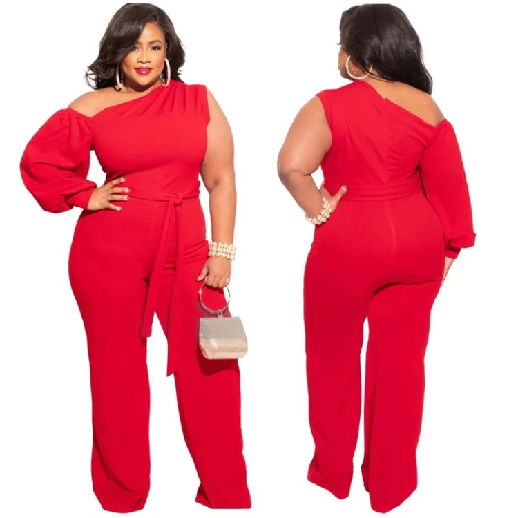 Women Plus Size Sweatpants Wide Leg Pants (Color:Red Size:XXXXL) - Image 4