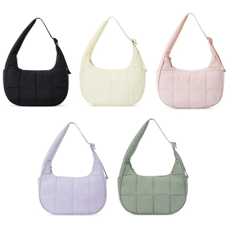 Women Single-shoulder Down Bag With Adjustable Shoulder Strap Handbag(Black) - Image 2