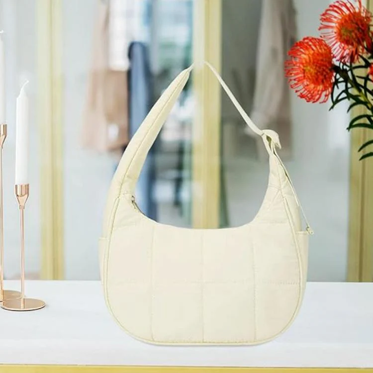 Women Single-shoulder Down Bag With Adjustable Shoulder Strap Handbag(Green) - Image 6