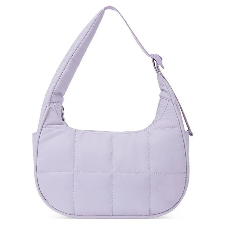 Women Single-shoulder Down Bag With Adjustable Shoulder Strap Handbag(Purple)