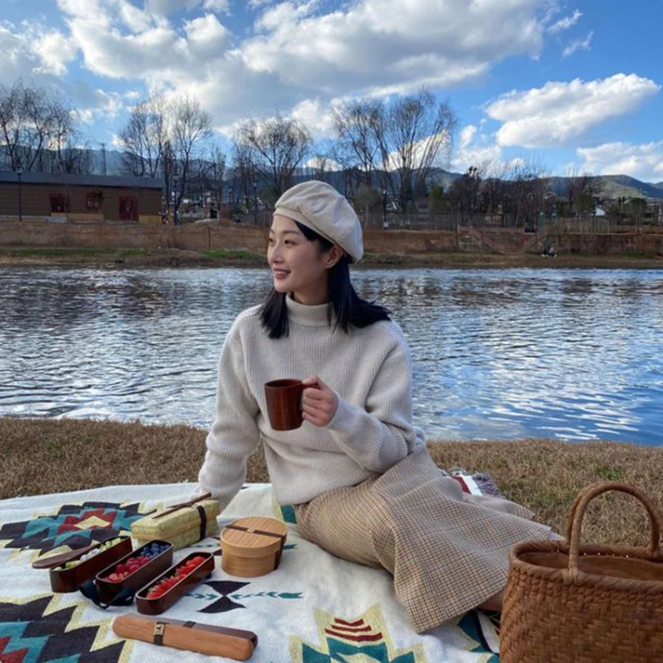 Wood Environmental Protection Tableware Portable Lunch Box Bento Box, Style:Double Layer(Wood Color) - Image 6