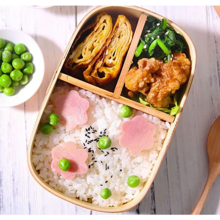 Wood Environmental Protection Tableware Portable Lunch Box Bento Box, Style:Single Layer(Wood Color) - Image 4