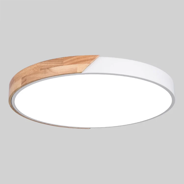 Wood Macaron LED Round Ceiling Lamp, White Light, Size:23cm(White) - Image 2