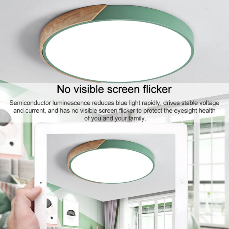 Wood Macaron LED Round Ceiling Lamp, White Light, Size:30cm(White) - Image 6