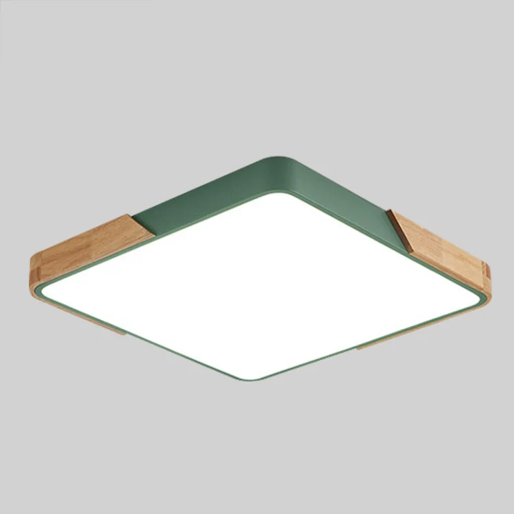 Wood Macaron LED Square Ceiling Lamp, White Light, Size:60cm(Green) - Image 2