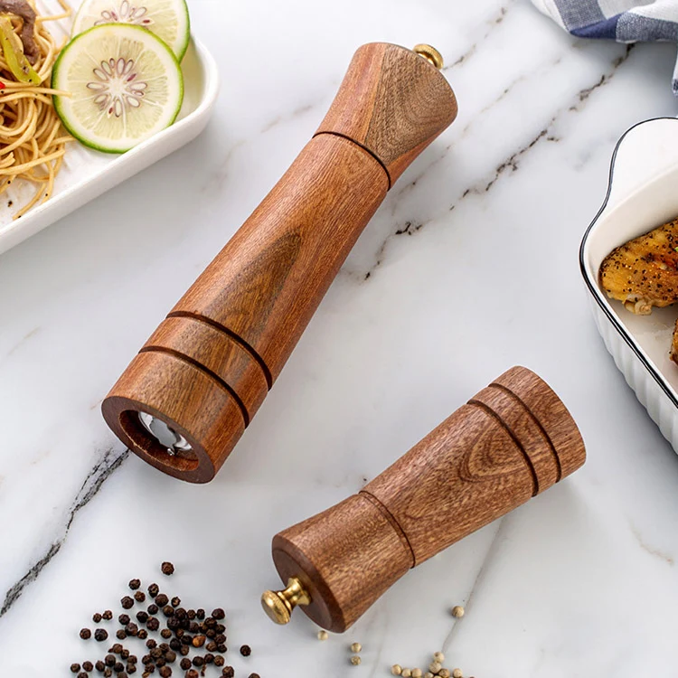 Wood Pepper Grinder Kitchen Household Manual Solid Pepper Powder Black Pepper Mill Grinder Bottle Seasoning Jar, Specification: 5 inch - Image 7