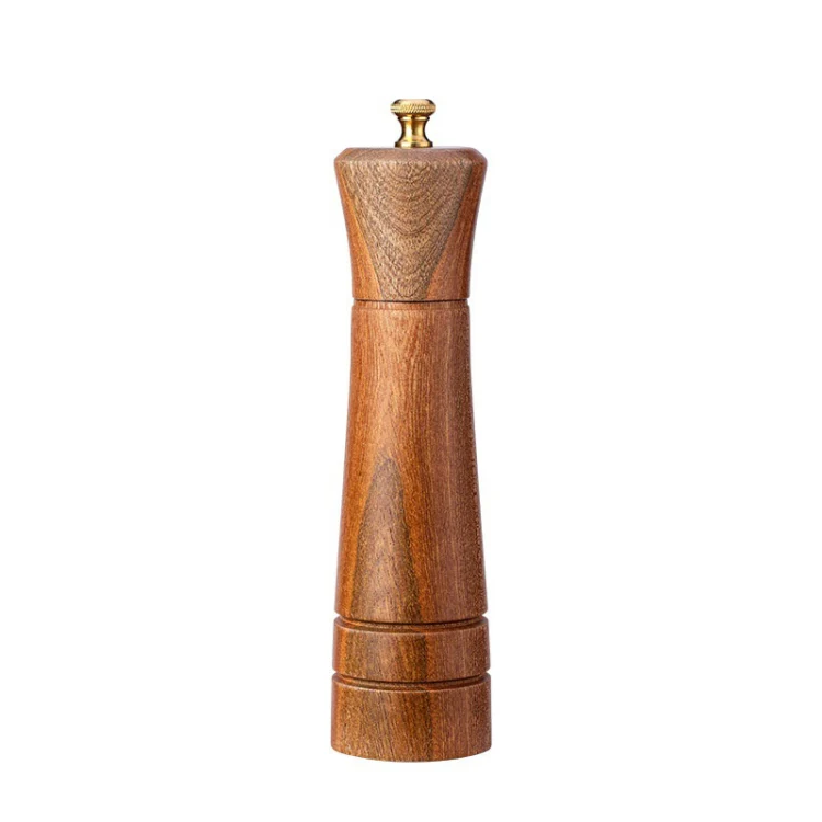 Wood Pepper Grinder Kitchen Household Manual Solid Pepper Powder Black Pepper Mill Grinder Bottle Seasoning Jar, Specification: 8 inch