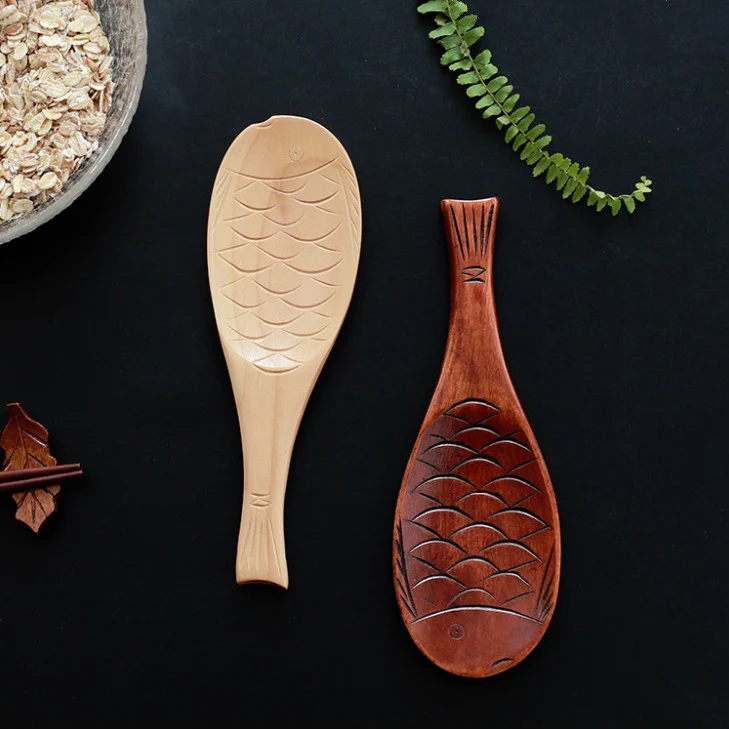 Wooden Animal-shaped Nanmu Rice Spoon, Random Style Delivery - Image 3