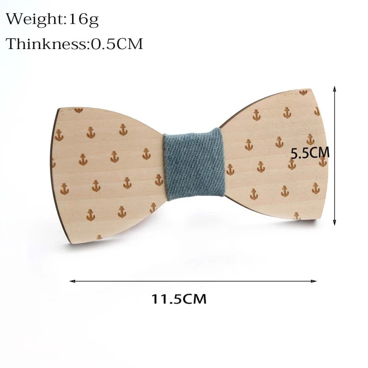 Wooden Bow Tie Men Bow Clothing Decoration, Color: Music Blue - Image 3