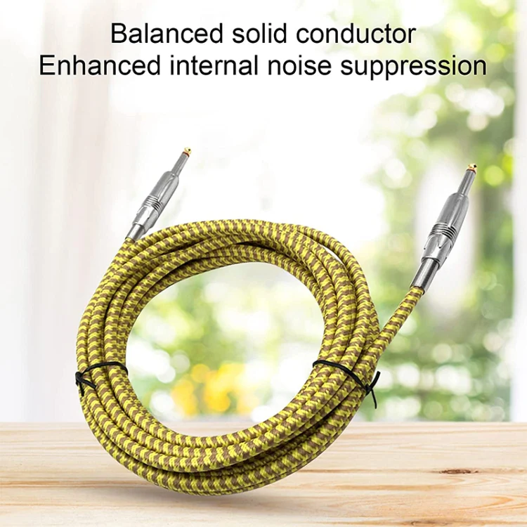 Wooden Guitar Bass Connection Cable Noise Reduction Braid Audio Cable, Cable Length: 10m - Image 4