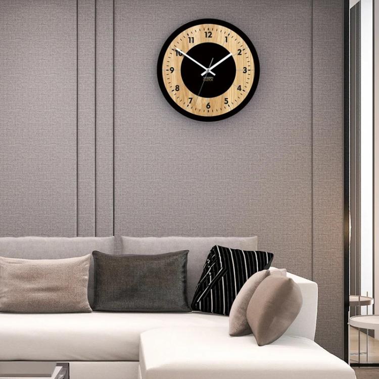 Wooden Round Analog-Digital Wall Clock 3D Decorative Home Wall Clock, Size: 30cm(03) - Image 4