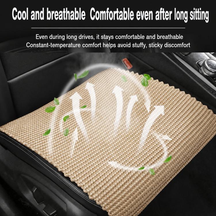 Woven Ice Silk Cooling Car Seat For Summer Breathable Front Seat Pads(Grey) - Image 2