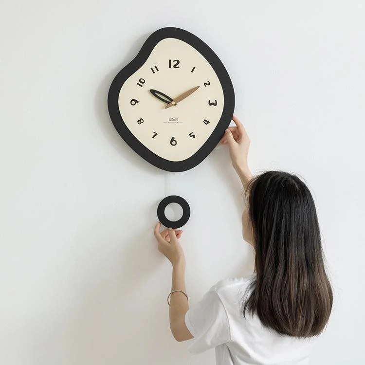 wozoom Irregular Pendulum Wall Clock Silent Quartz Clock For Living Room Decor, Spec: Swinging Large - Image 5