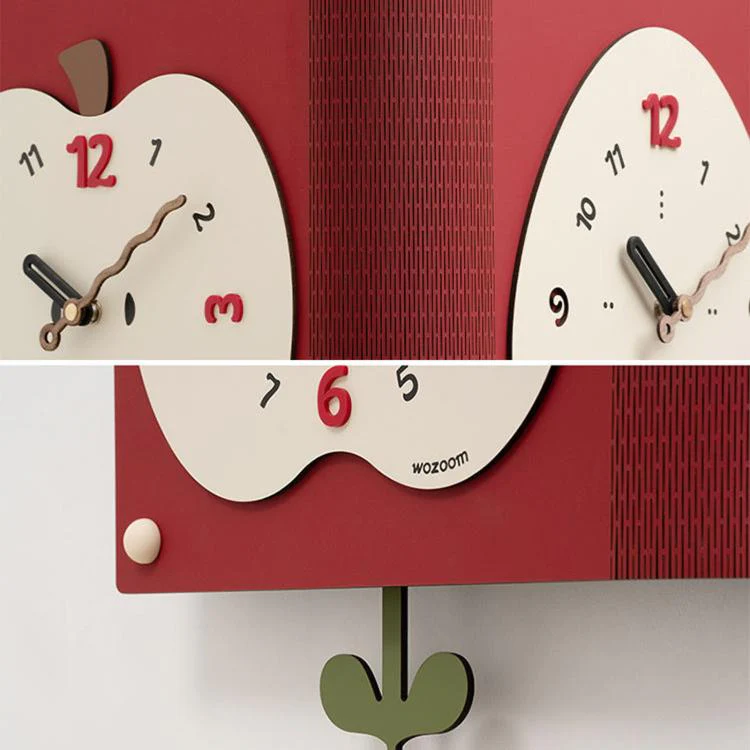 wozoom Living Room Minimalist Double-Sided Wall Clock Corner Decorative Clock, Spec: Red Medium - Image 7