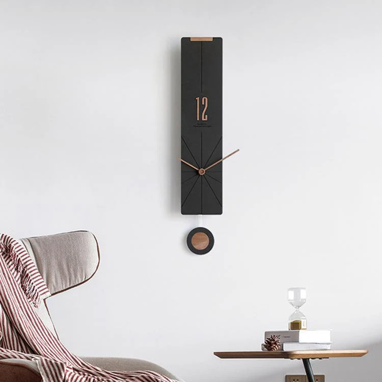 wozoom Living Room Modern Wall Clock Minimalist Silent Decorative Clock, Style: Radial Line Large Black