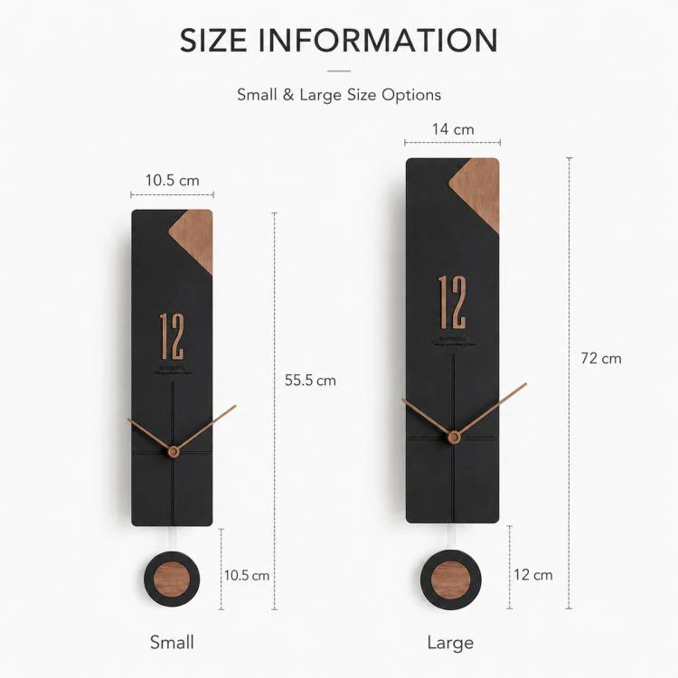 wozoom Living Room Modern Wall Clock Minimalist Silent Decorative Clock, Style: Radial Line Large Black - Image 6