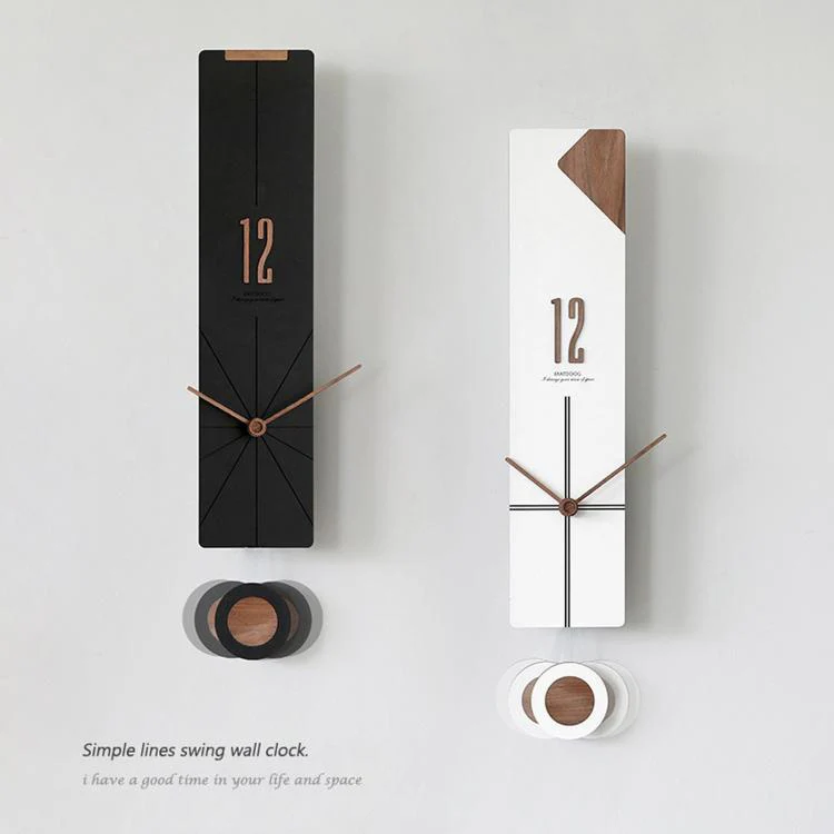 wozoom Living Room Modern Wall Clock Minimalist Silent Decorative Clock, Style: Radial Line Small White - Image 2