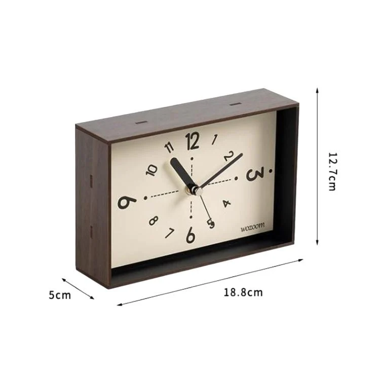wozoom Living Room Table Clock Ornament Vintage Home Desk Clock(Woodgrain) - Image 7