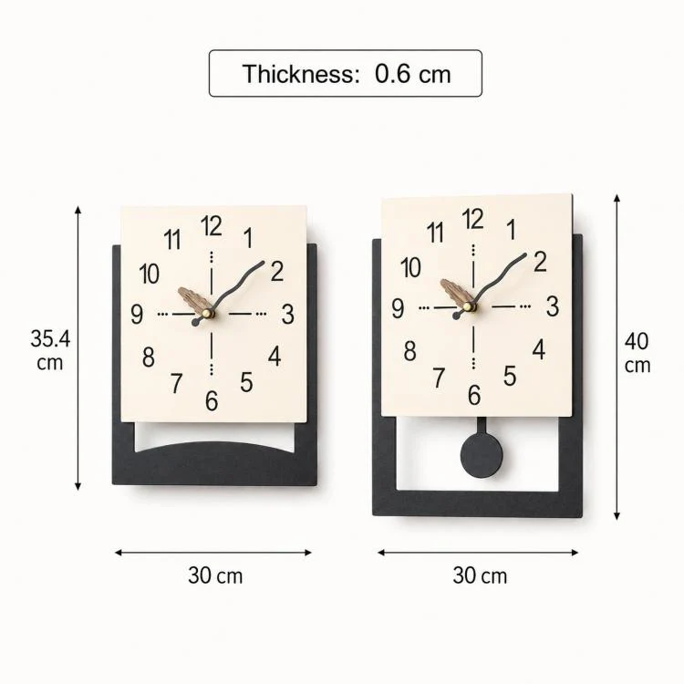 wozoom Minimalist Home Wall Clock Background Wall Decorative Clock, Style: Cream White Standard - Image 6