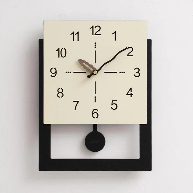 wozoom Minimalist Home Wall Clock Background Wall Decorative Clock, Style: Cream White Swing
