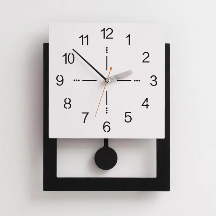 wozoom Minimalist Home Wall Clock Background Wall Decorative Clock, Style: Pearl White Swing