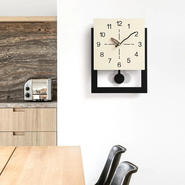 wozoom Minimalist Home Wall Clock Background Wall Decorative Clock, Style: Pearl White Swing - Image 3
