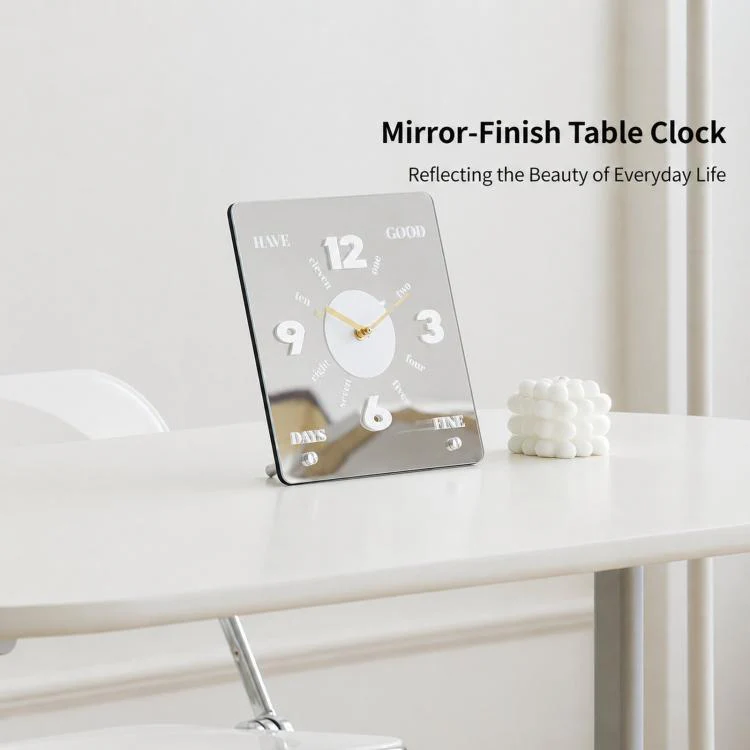 wozoom Modern Minimalist Desk Clock Acrylic Mirror Table Clock With Silent Non-Ticking Quartz Movement(Green) - Image 4