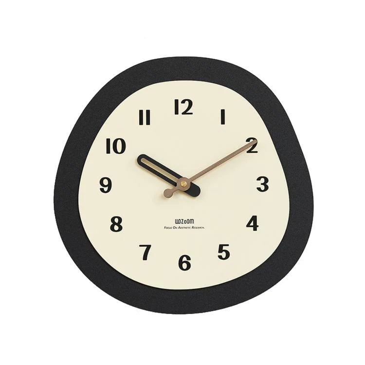 wozoom Modern Oval Wall Clock Silent Non Ticking Walnut Wood Pendulum Decorative Timepiece, Spec: Minimalist Large - Image 2