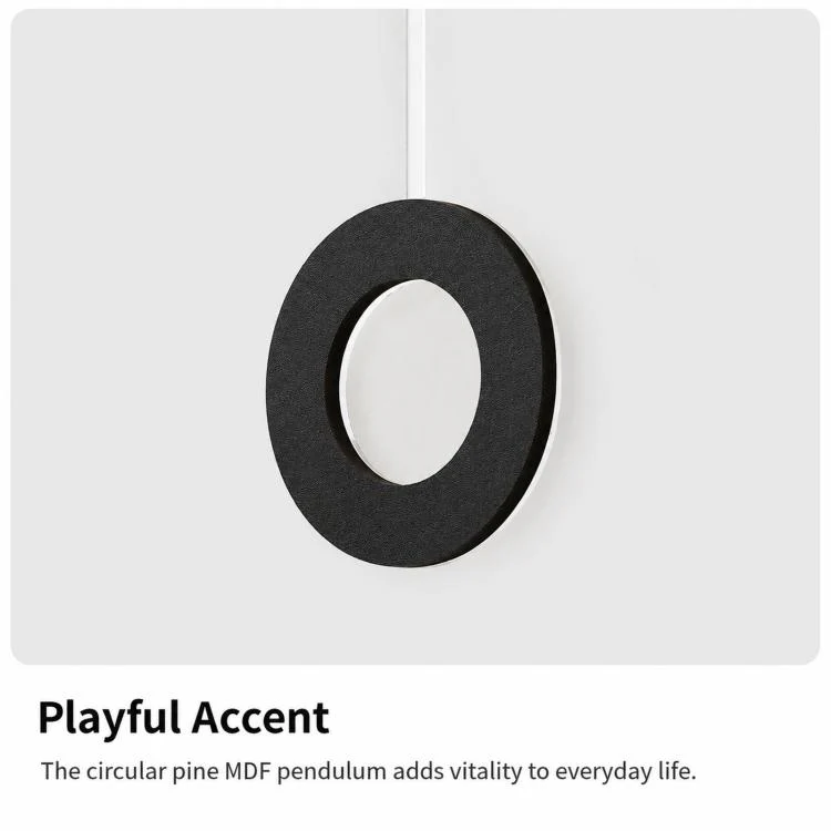 wozoom Modern Oval Wall Clock Silent Non Ticking Walnut Wood Pendulum Decorative Timepiece, Spec: Minimalist Medium - Image 8