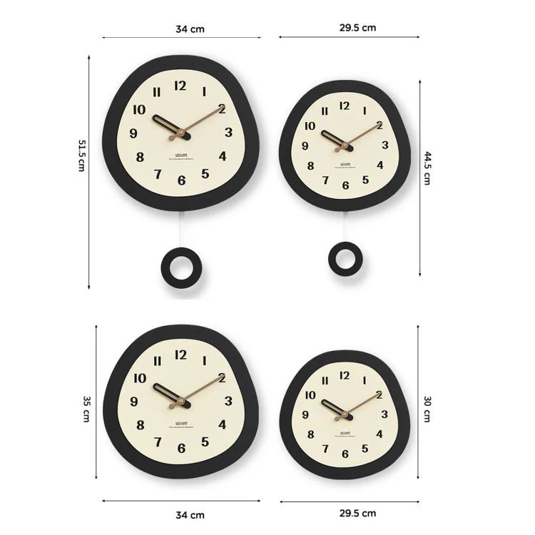 wozoom Modern Oval Wall Clock Silent Non Ticking Walnut Wood Pendulum Decorative Timepiece, Spec: Swinging Medium - Image 9