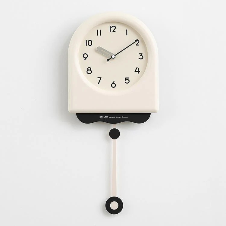 wozoom Modern Pendulum Wall Clock Silent Decorative Cream Style Clocks For Living Room, Spec: Large Beige