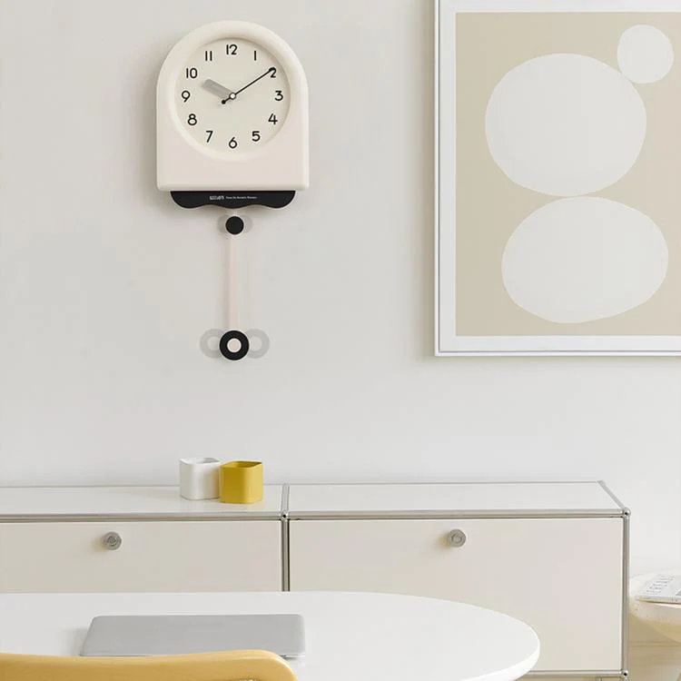 wozoom Modern Pendulum Wall Clock Silent Decorative Cream Style Clocks For Living Room, Spec: Medium Red - Image 4