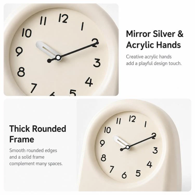 wozoom Modern Pendulum Wall Clock Silent Decorative Cream Style Clocks For Living Room, Spec: Medium Red - Image 7