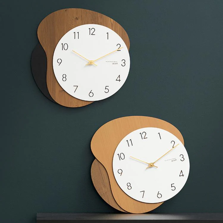 wozoom Modern Wall Clock Silent Wooden Living Room Decorative Clock(Light Brown) - Image 6