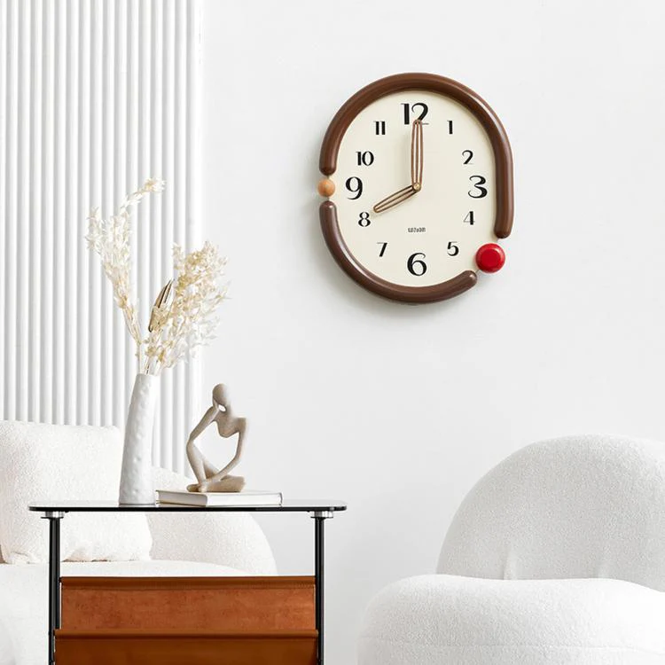 wozoom Retro Oval Wall Clock Silent Decorative Quartz Clock, Spec: 3D Design Aluminum Hands Black - Image 9