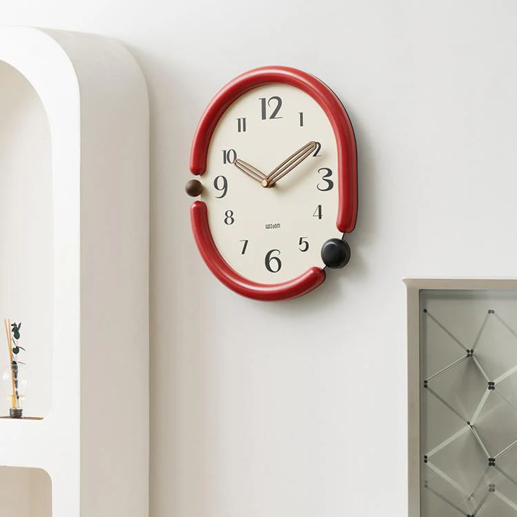wozoom Retro Oval Wall Clock Silent Decorative Quartz Clock, Spec: 3D Design Aluminum Hands Swinging Black - Image 10