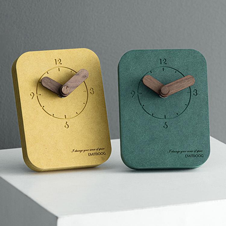 wozoom Silent Desk Clock Small Wooden Table Wall Clock(Blue) - Image 3