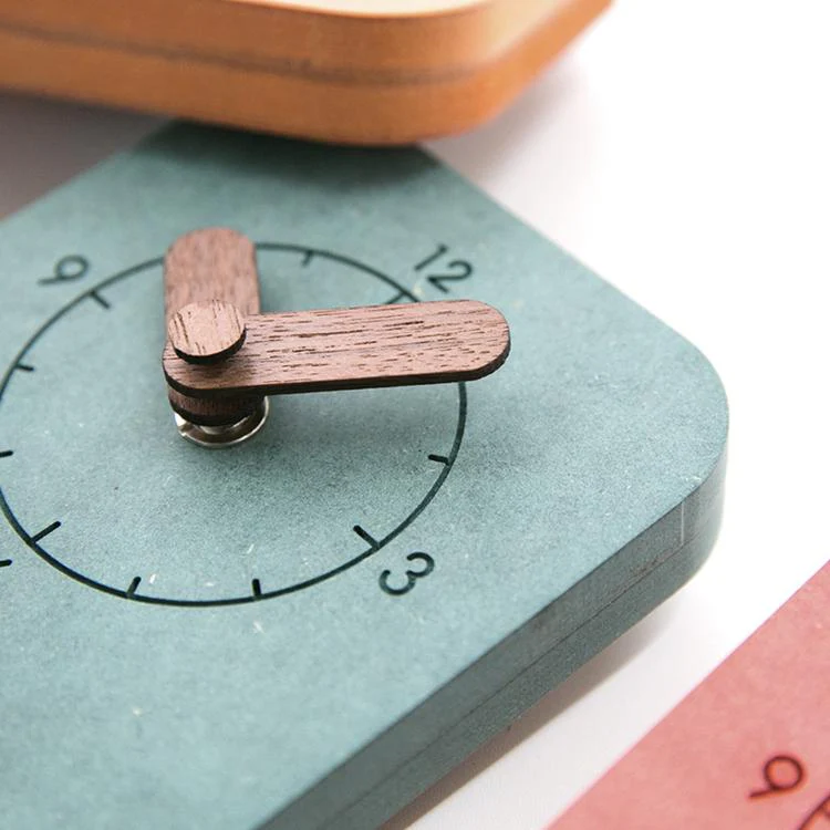 wozoom Silent Desk Clock Small Wooden Table Wall Clock(Blue) - Image 5