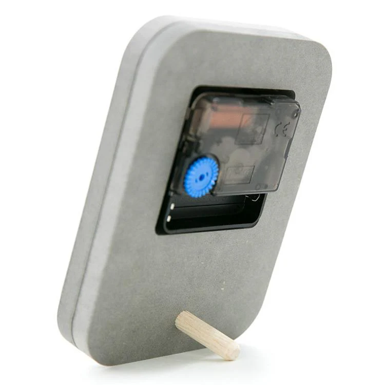 wozoom Silent Desk Clock Small Wooden Table Wall Clock(Gray) - Image 9