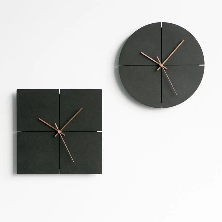 wozoom Silent Modern Wood Pointer Decorative Wall Clock(Black B) - Image 2
