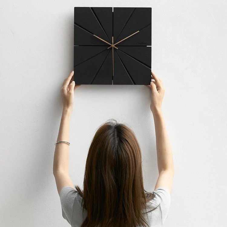wozoom Silent Modern Wood Pointer Decorative Wall Clock(Black C) - Image 6