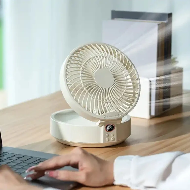 WSK302 4000mAh Swivel Head Wall Mounted Fan with Night Light(Black) - Image 6