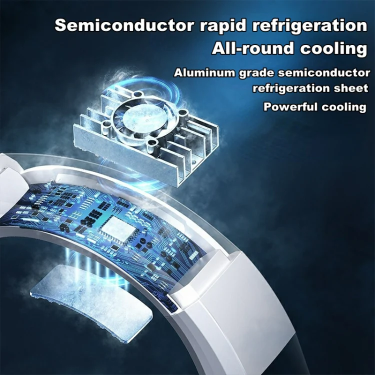 WT-F54 Wind From All Sides Long Battery Life Semiconductor Cooling Hanging Neck Fan(Pink) - Image 4