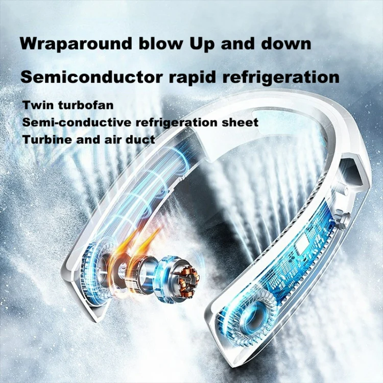 WT-F54 Wind From All Sides Long Battery Life Semiconductor Cooling Hanging Neck Fan(Pink) - Image 5