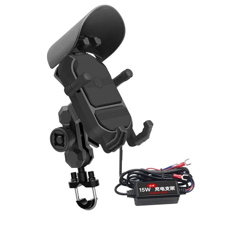 WUPP CS-1848B2 15W Motorcycle Wireless Fast Charging Phone Navigation Holder, Style:Handlebars