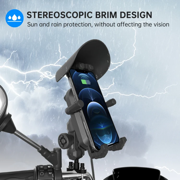 WUPP CS-1848B2 15W Motorcycle Wireless Fast Charging Phone Navigation Holder, Style:Handlebars - Image 4
