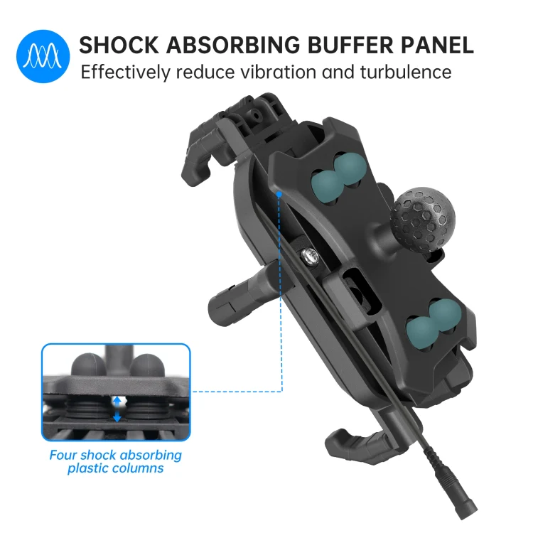 WUPP CS-1848B2 15W Motorcycle Wireless Fast Charging Phone Navigation Holder, Style:Handlebars - Image 6