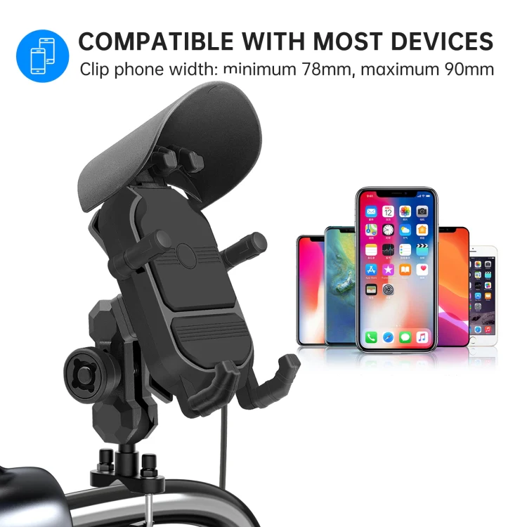 WUPP CS-1848B2 15W Motorcycle Wireless Fast Charging Phone Navigation Holder, Style:Handlebars - Image 9
