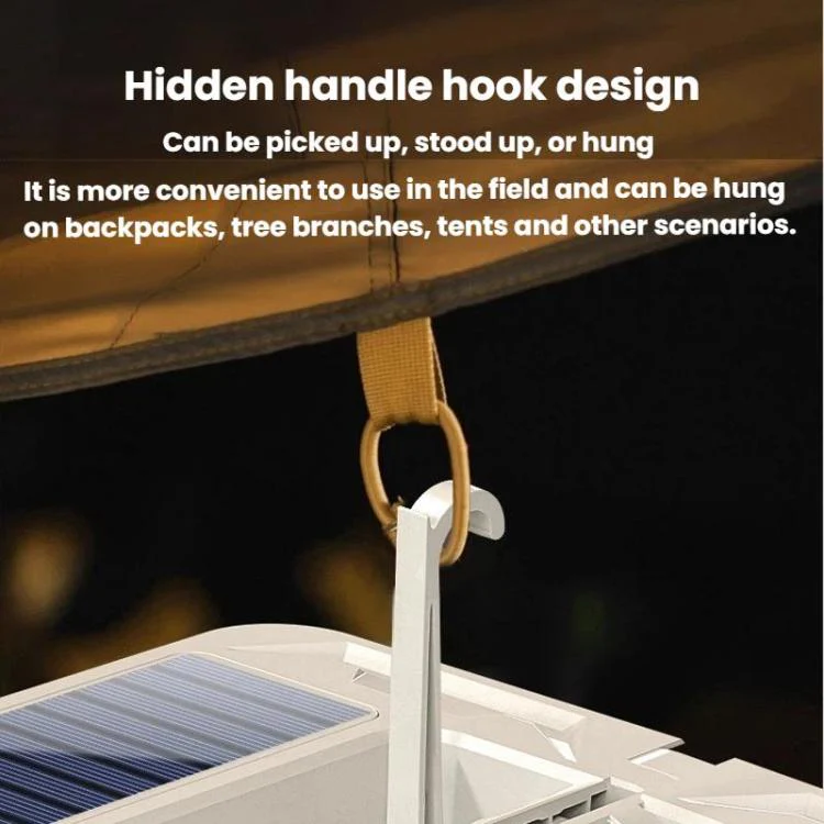 WUSHANG WS-HD52 Portable Foldable Solar String Light With Battery Indicator Multi-Level Dimmable Camping Lantern(White) - Image 4