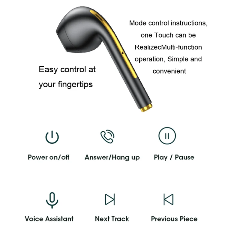 X1 TWS LED Digital Display Wireless Noise Reduction Sport Bluetooth Headphone(White) - Image 9